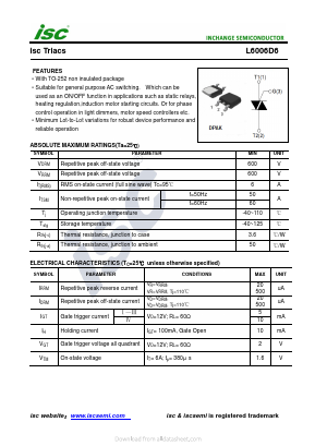 L6006D6 Datasheet PDF Inchange Semiconductor