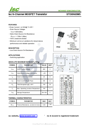 STI30N65M5 Datasheet PDF Inchange Semiconductor