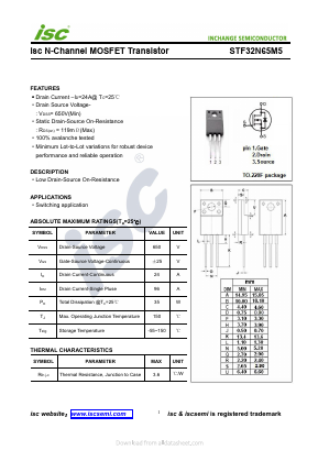 STF32N65M5 Datasheet PDF Inchange Semiconductor