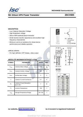 C3503 Datasheet PDF Inchange Semiconductor