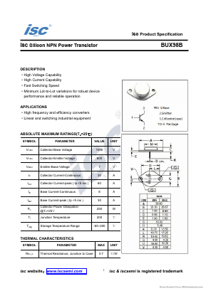 BUX98B Datasheet PDF Inchange Semiconductor