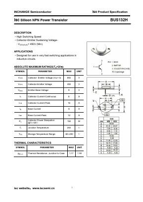BUS132H Datasheet PDF Inchange Semiconductor