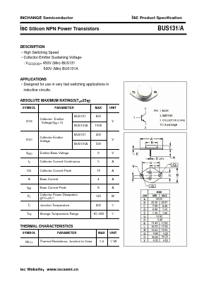 BUS131A Datasheet PDF Inchange Semiconductor