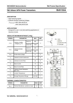 BUS133 Datasheet PDF Inchange Semiconductor