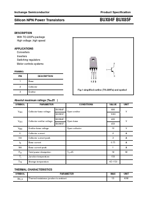 BUX85F Datasheet PDF Inchange Semiconductor
