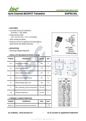 SIHFBC40L Datasheet PDF Inchange Semiconductor