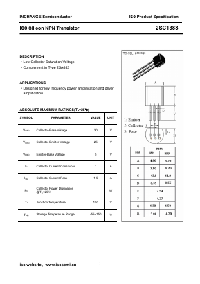 2SC1383 Datasheet PDF Inchange Semiconductor