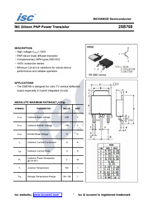 2SB768 Datasheet PDF Inchange Semiconductor