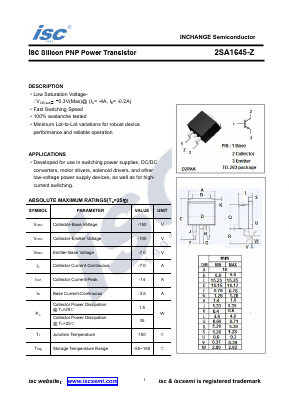 2SA1645-Z Datasheet PDF Inchange Semiconductor