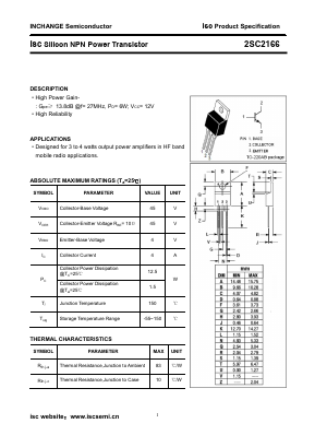 C2166 Datasheet PDF Inchange Semiconductor