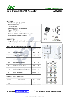 AOW4S60 Datasheet PDF Inchange Semiconductor