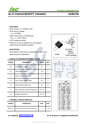 AOB4184 Datasheet PDF Inchange Semiconductor