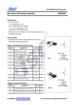 MJD243 Datasheet PDF Inchange Semiconductor