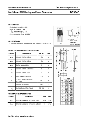 BDX54F Datasheet PDF Inchange Semiconductor