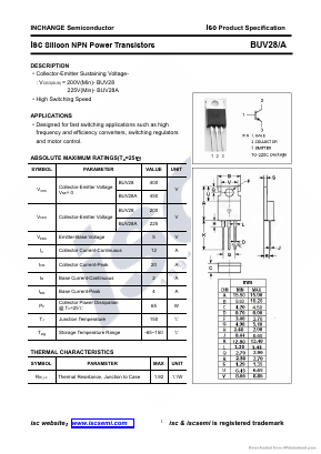 BUV28 Datasheet PDF Inchange Semiconductor