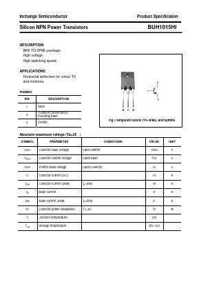 BUH1015HI Datasheet PDF Inchange Semiconductor