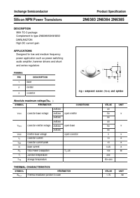 2N6383 Datasheet PDF Inchange Semiconductor