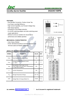 DSA30C150PB Datasheet PDF Inchange Semiconductor