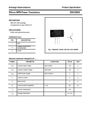 2SC2922 Datasheet PDF Inchange Semiconductor