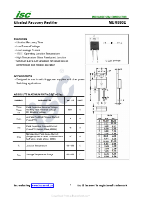 MUR880E Datasheet PDF Inchange Semiconductor