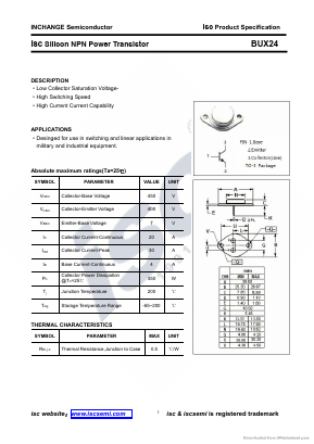 BUX24 Datasheet PDF Inchange Semiconductor