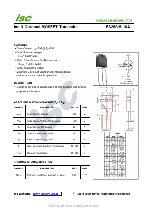 FS25SM-10A Datasheet PDF Inchange Semiconductor