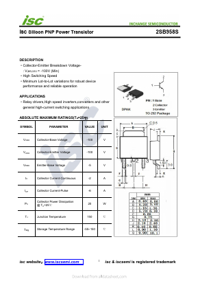 2SB958S Datasheet PDF Inchange Semiconductor