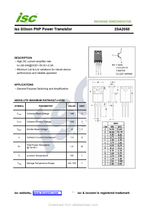 2SA2050 Datasheet PDF Inchange Semiconductor