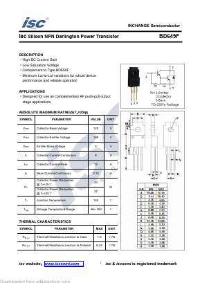 BD649F Datasheet PDF Inchange Semiconductor