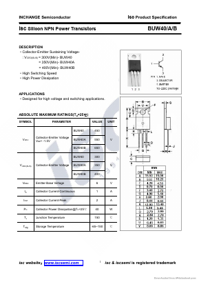 BUW40A Datasheet PDF Inchange Semiconductor