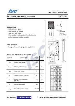 2SC3991 Datasheet PDF Inchange Semiconductor