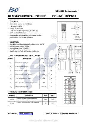 IIRFP4368 Datasheet PDF Inchange Semiconductor