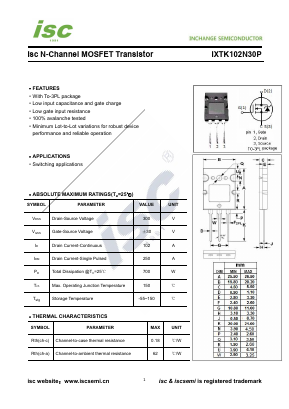 IXTK102N30P Datasheet PDF Inchange Semiconductor