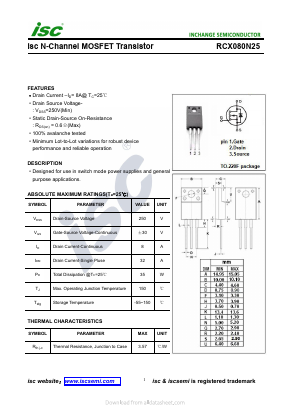 RCX080N25 Datasheet PDF Inchange Semiconductor