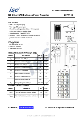 2STW100 Datasheet PDF Inchange Semiconductor