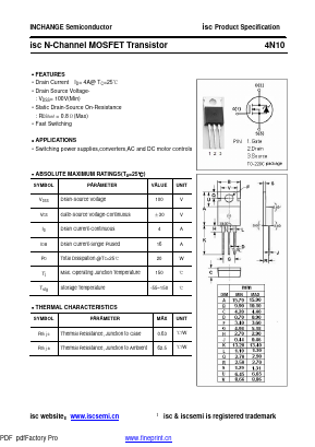 4N10-220 Datasheet PDF Inchange Semiconductor