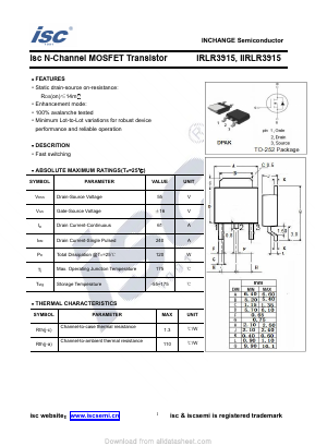 IRLR3915 Datasheet PDF Inchange Semiconductor