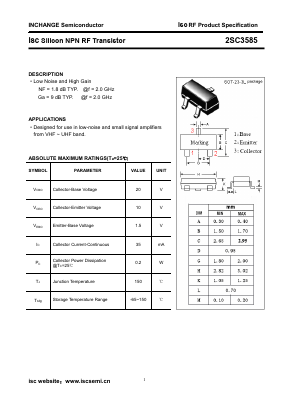 C3585 Datasheet PDF Inchange Semiconductor