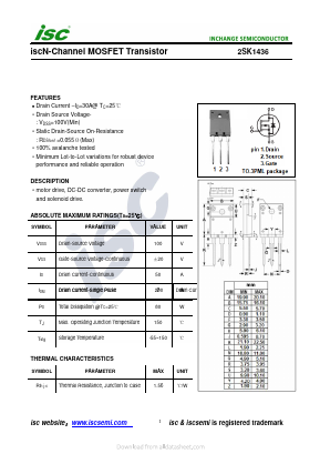 2SK1436 Datasheet PDF Inchange Semiconductor