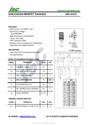 K1459LS Datasheet PDF Inchange Semiconductor