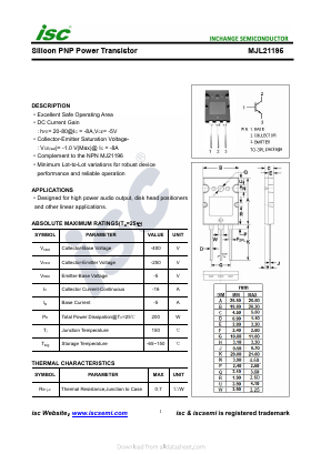 MJL21195 Datasheet PDF Inchange Semiconductor