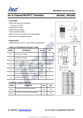 IRFZ46Z Datasheet PDF Inchange Semiconductor