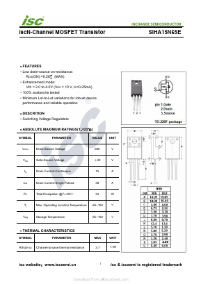 SIHA15N65E Datasheet PDF Inchange Semiconductor