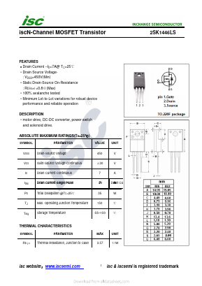 2SK1446LS Datasheet PDF Inchange Semiconductor