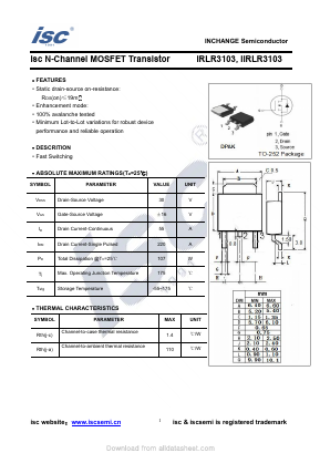 IRLR3103 Datasheet PDF Inchange Semiconductor
