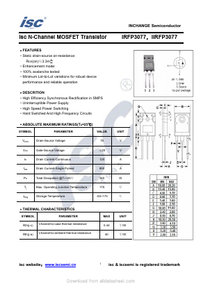 IIRFP3077 Datasheet PDF Inchange Semiconductor