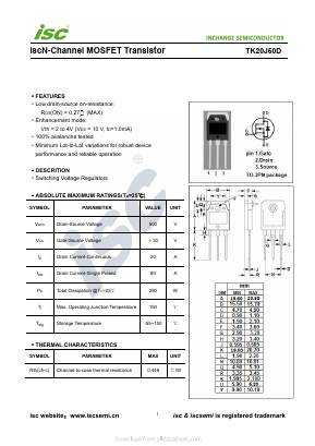 TK20J50D Datasheet PDF Inchange Semiconductor