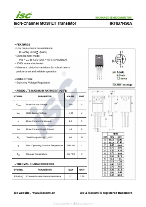 IRFIB7N50A Datasheet PDF Inchange Semiconductor