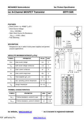 IRFP150R Datasheet PDF Inchange Semiconductor