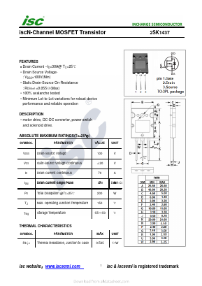 2SK1437 Datasheet PDF Inchange Semiconductor